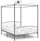 Keyroto Himmelbett Himmelbett für Doppelbett Bettgestell Doppelbett Metall Grau 160x200 cm