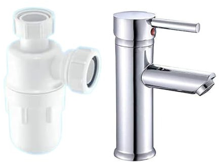 BELOFAY Vanity Unit with Basin, 400mm Floor Standing Bathroom Vanity Chrome Tap and plastic Bottle Trap