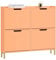 SoBuy Schuhschrank schmal mit 4 Klappen platzsparender Schuhkipper Hoch Kommode mit 8 Ablagen Schuhregal geschlossen Shoe Cabinet Flurschrank für Diele, Flur, Garderobe 100x91x19cm Rosa FSR100-RS