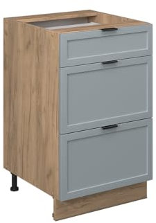 Vicco Küchenunterschrank Fame-Line, Hellblau-grau, 50 cm ohne Arbeitsplatte