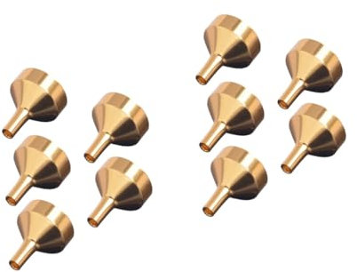 Cabilock 2 Set Imbuto Del Profumo Imbuti Per Contenitori Ricaricabili Imbuto Per Oli Essenziali Imbuto Separatore Da Laboratorio Mini Imbuti Golden Alluminio Anodizzato 5 Pezzi * 2