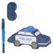 Relaxdays Pinata Polizei, mit Stab & Maske, Partypinata Kinder, Geburtstag, zum Befüllen, HxBxT: 22 x 50 x 16 cm, blau