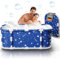 Baignoire portable, baignoire pliable de 120 cm sans installation, baignoire épaisse à 7 couches avec support en métal, baignoire de trempage pliable (Étoile magique N8)