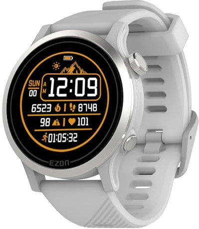 EZON Reloj deportivo GPS para correr con monitoreo de frecuencia cardíaca de precisión, seguimiento GNSS de doble banda y diseño ligero, ideal para atletas, aventuras al aire libre y entusiastas del