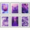 MJ-GRAPHICS® 6 Poster Purple Harmony Poster Set Lila Schmetterling Bild Blumen Kunstdruck Frauen Wohnzimmer Wandbild Lila Schmetterling Blume Kristall Ästhetik Natur Boho Kunst – A4 Ohne Rahmen
