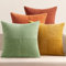 EMEMA Kissenbezug Kordsamt 4er Set Patchwork Kissenhülle 40x40 cm Zierkissenbezug Dekokissen Sofakissen Kord Dekorative Kissen für Sofa Sessel Zuhause Schlafzimmer Orange-grün Serie