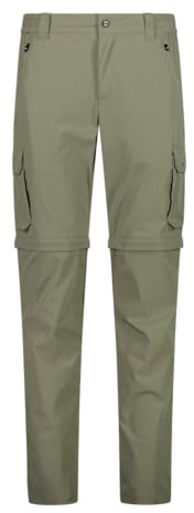 CMP Pantaloni da Trekking Convertibili Zip off da Uomo – 31T5627 (IT, Numero, 50, Regular, Regular, Sage)