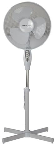 A2Z Pedestal Fan 16 Inch 3-Speed Setting Wide Angled Oscillating with Timer & LED Light - Pedestal Fans PF11627 White