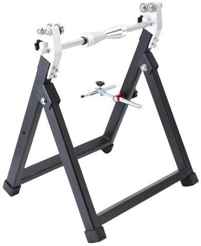 Ausla Soporte para Equilibrado de Ruedas de Motocicleta, Herramienta de Equilibrado de Ruedas de Acero Resistente con Conos Centradores Ajustables y Indicador de Alineación para