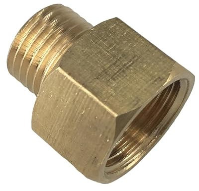 Adaptateur Gaz 1/2 Femelle vers 1/4 Mâle, Filetage Gaz GPL, Adaptateurs Droite vers Gauche, Connecteur Universel avec Joint en Caoutchouc, Raccord Tuyau Laiton pour Réchaud de Camping Cuisinière GPL