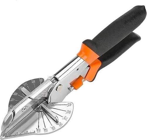 THAR Forbici per battiscopa regolabili e forbici per laminato 45–135° – Include 1 coltello + 2 lame aggiuntive – per legno, plastica e PVC
