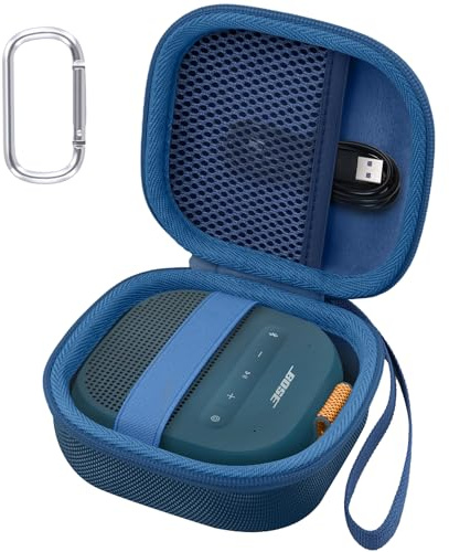Aenllosi Protective Travel Case for Bose SoundLink Micro 2nd Gen, Navy Blue | EVA Hard Shell Protection, Shockproof and Dustproof Storage, Splash-Resistant Exterior, Mesh Pocket for Accessories