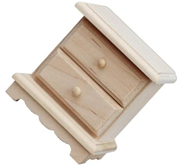 drburpily Mobilier Miniature en Bois, Comprenant des Tables de Chevet Miniatures réalistes avec placards Fonctionnels, tiroir Amovible, pour Maison de poupée à l'échelle 1/12.