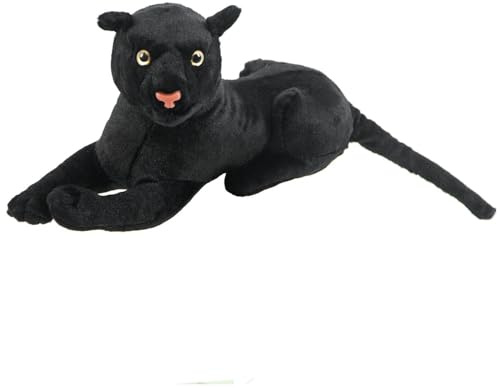 KUKUShining Panther Plüschtier, Schwarzer Panther Kuscheltier Stofftier Figur Realistisches Plüsch Spielzeug Puppe Als Geburtstagsgeschenk(50cm/19.8in)