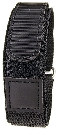 Uhrenarmband Textilband Klettband Schwarz 20mm 19135S