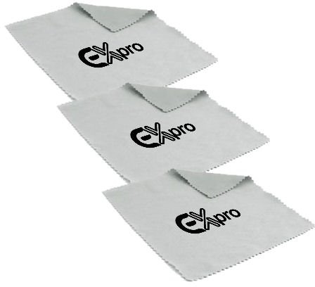 Ex-Pro Super-soft microfiber lens cloth for Cameras, Screens & Lenses Grey - Pack of 3