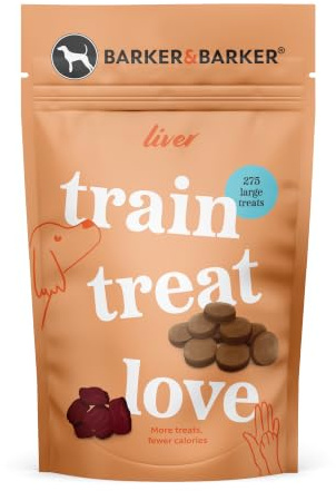 Barker and Barker 275 Large Liver Dog Treats, Medium & Large Dogs | Grain Free, Low Calorie, Low Fat, High Protein & B Vitamins, 16mm Size, Human Grade, No Artificials, Made in the UK