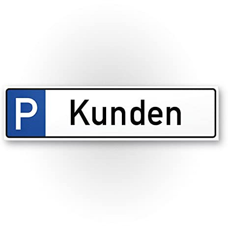 Komma Security Parkplatz Kunden Schild - Kundenparkplatz 40 x 10 cm Hinweisschild Privatparkplatz - nur Kunden Parkplatzschild Reserviert - Parkplatz freihalten Stellplatz Kundschaft