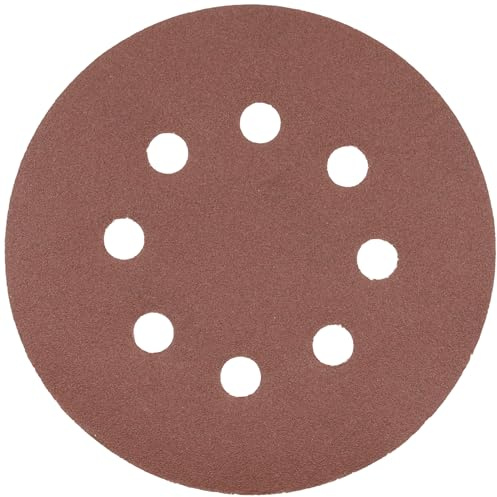 HÖGERT TECHNIK – Schleifscheiben 125 mm Körnung 120 mit Klettverschluss, 11 Löchern, Aluminiumoxid, für Holz, Metall, Lack, Exzenterschleifer, staubabsaugfähig, 5er Set