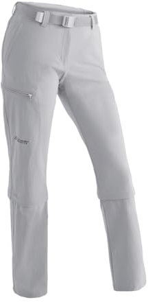 Maier Sports Arolla, Damen Wanderhose, Wasserabweisende Outdoorhose für Trekking und Hiking, Praktische Zipp-off-Funktion, PFC-frei, mSTRETCH pro 4 & Dryprotec, Grau, 46 (W38/L32)