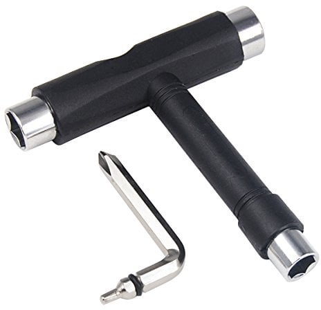 Accessotech Skateboard T Tool Wrench Screw with Allen Key Turner 5 Way All in 1 Multifunction Skate Tool for Skateboards/Scooter/Roller Skate/Long Board Mini Type
