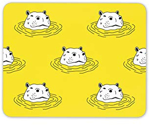 Destination Vinyl Ltd Funny Yellow Hippo Mouse Mat Pad - Hippopotamus African Fun Computer #14226
