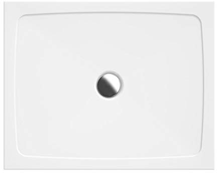 VBChome Baignoire de douche rectangulaire en acrylique ultra plat 90 x 80 x 3,5 cm Qualité supérieure en fibre de verre renforcée Forme rectangulaire Blanc alpin brillant Hauteur : 3,5 cm