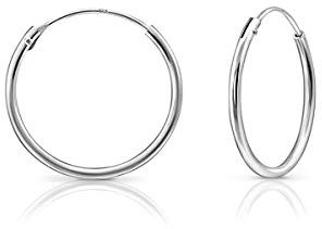 DTPsilver® 925 Sterling Silber Creolen Ohrringe - Klein/Mittelgroße/Groß - Dicke 1.2 mm - Durchmesser: 18 mm