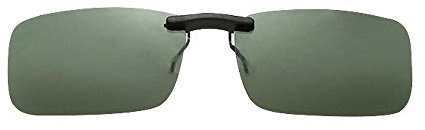 BOZEVON Lunettes de Soleil Clip Polarisantes Unisexes Anti-reflets UV400 - Adaptées pour Lunettes de Extérieure/Conduite/Pêche, Vert