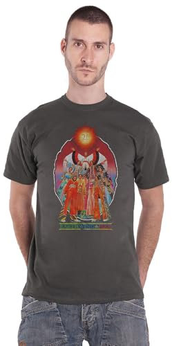 Men's Earth Wind & Fire Let's Groove (Back Print) Slim Fit T-Shirt Charcoal, Charcoal, Large