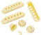 Unxuey Abdeckungen für einspuligen Tonabnehmer für E-Gitarre, 1 x Schalterspitze, 1 x Lautstärkerregler und 2 x Klangregler für Fender Stratocaster Strat ST E-Gitarre, Ersatzteile, Cremefarben