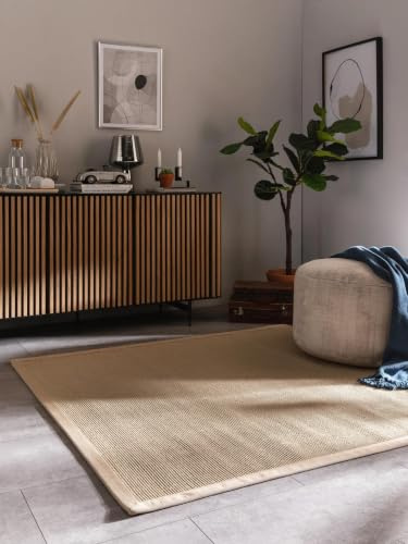 benuta Nest Sisal Naturfaser Teppich Sana - Creme 200x200 cm - Robuster Teppich für Esszimmer & Wohnzimmer - 100% Sisal Naturfaser - Zeitloses Design