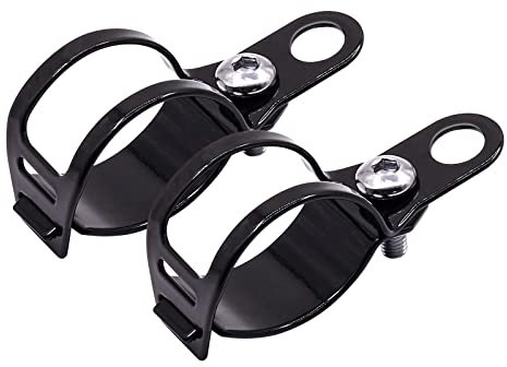 YnGia 2 pièces support de phare de moto, support de montage de clignotant de moto noir Kit de serrage de Tube de fourche 25-30mm pour Chopper Cafe Racer