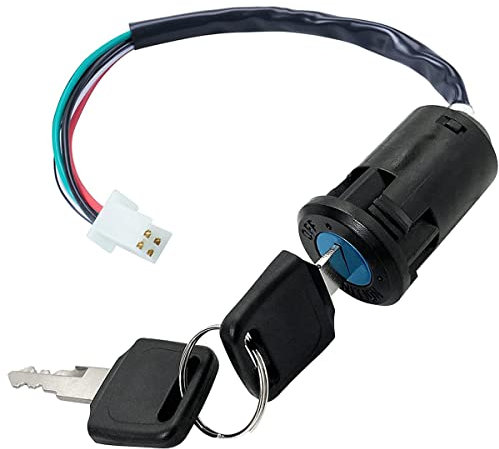 QAQGEAR Interrupteur d'allumage Universel avec clé 4 Fils pour TaoTao pour Buyang Coolsport Kazuma Sunl Coolster 50cc 70cc 90cc 110cc 125cc 150cc 200cc 250cc Quad ATV Dirt Bike Pocket Bike