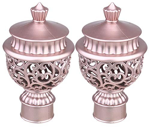 VICASKY Endkappen Für Vorhangstange 6 Stücke Vorhangstange Finnen Hohl Vorhangstange Dekorativer Vorhangstangenzubeh?r Retro R?mischer Vorhangstangenkopf für Wohnkultur (Roségold 2. 56 X 2.