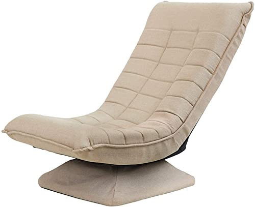 GTTFX 360 Grad drehbarer Schaukelstuhl Spielstuhl Winkelverstellbarer Stuhl Klappbodenstuhl Wohnzimmermöbel Ergonomisches Design Liege(Color:Khaki Color)