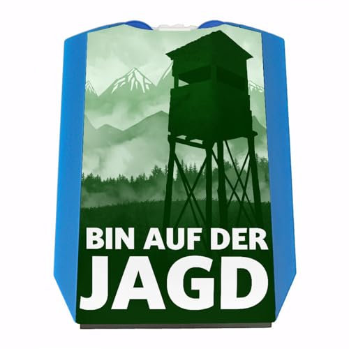 Bin auf der Jagd Parkscheibe für Jäger mit Jägerstand und 2 Einkaufswagenchips Parkuhr für die Jagd Geschenk für Jäger StVO-Konform Rotwild Damwild Wildschwein Wald