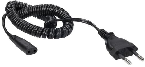 easyPART Kompatibel/Ersatz für EUROPART 503565 1000026180-000 Stromkabel Kabel Spiralkabel Power-Supply schwarz Eurostecker Anschluss 1,5m für u.a. Braun Philips Remington Rasierer