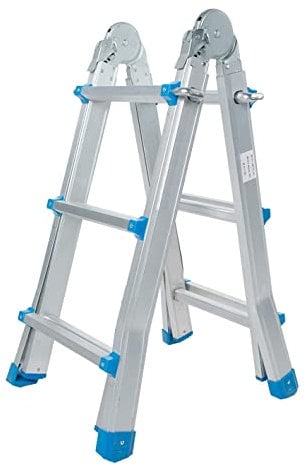 TREPPE Escalera Articulada Plegable Telescópica Multifunción Aluminio 4x3 Escalones 2,86m
