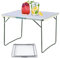 AUTOFU Klappbarer Tisch Klapptisch Outdoor Camping Picknicktisch Faltbarer Gartentisch Klapptisch Esstisch Arbeitstisch Tragbarer Allzwecktisch Stabiler Stahlrahmen 80x60x69cm Weiß