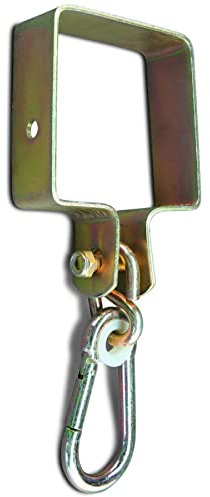 BRESKO Schaukelschelle verzinkt Schaukelhaken Schaukelbefestigung Karabinerhaken Schelle Schaukelschellen Karabiner Schaukelgelenk (90x90 mm)