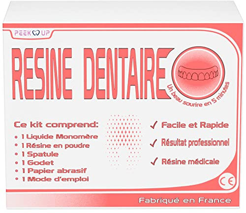 RESINE DENTAIRE ROSE pour réparer une prothèse dentaire, Kit de réparation facile à utiliser et durable pour un sourire radieux et de belles dents. RESINE ROSE AUX NORMES FRANCAISES