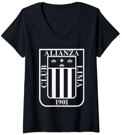 Mujer Alianza Lima Escudo Blanco Camiseta Cuello V