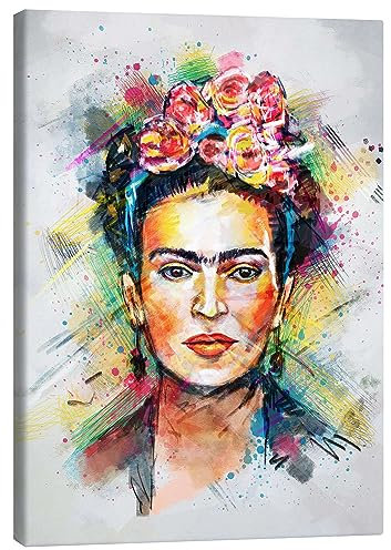 Frida Kahlo Flower Pop Leinwandbild von Tracie Andrews 30 x 40 cm Wandbilder Wanddeko