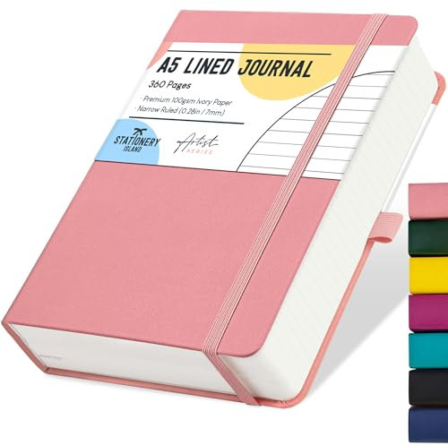 STATIONERY ISLAND A5 Liniert Notizbuch, 360 Seiten Dickes Journal Notebook, Liniert Notizbücher Hardcover mit 100gsm zum Schreiben, Arbeiten, Studieren, Tagebuch