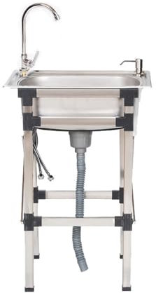 Évier De Restaurant Commercial Evier Cuisine Autoportant Commercial Avec Robinet D'eau Chaude Et Froide Appliquer À La Buanderie De Cuisine De Garage Intérieur Extérieur ( Color : Single cold , Size :