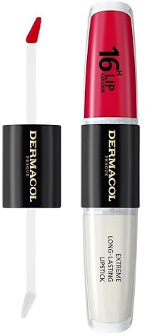 NEW Dermacol - 16-Hour Lip Colour, Highly Pigmented Glossy Lip Stain, Two-Phase Lip Plumper Gloss, Kissproof Lip Makeup Products with Matte and Glitter Finish, n.4