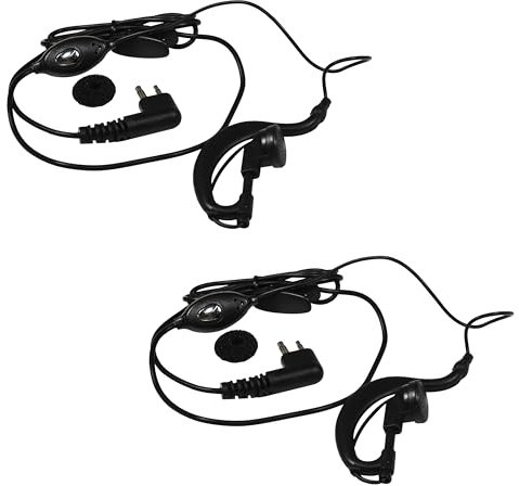 HQRP 2er-Pack externes Ohrschlaufen-Headset mit Push-to-Talk-Mikrofon kompatibel mit Motorola GTI, GTX, LTS-2000, VL-130, PMR-446, ECP-100, PR-400, Mag One BPR-40, EP-450, AU-1200, AV-1200
