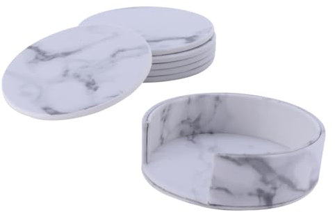 Alipis 1 Pc Posavasos Redondos Fieltro Posavasos Mesa mármol PU Originales presentes Originales portavasos Estera Aislamiento tapete Mesa Cuadrado té Aislamiento