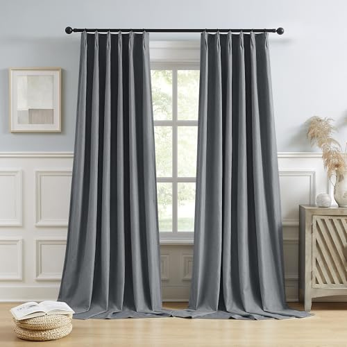 DUALIFE Tende oscuranti plissettate extra lunghe 305 cm di lunghezza, linguetta posteriore con ganci, tende per finestre, isolamento termico, tende oscuranti a pannelli, larghezza 40 x lunghezza 300